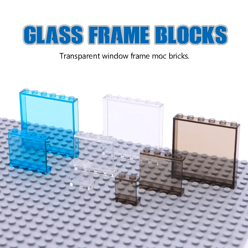 

LegoINGlys City Building Blocks Window Frame Transparent Panel Wall House Parts Street View Friends Accessories MOC Bricks Toys