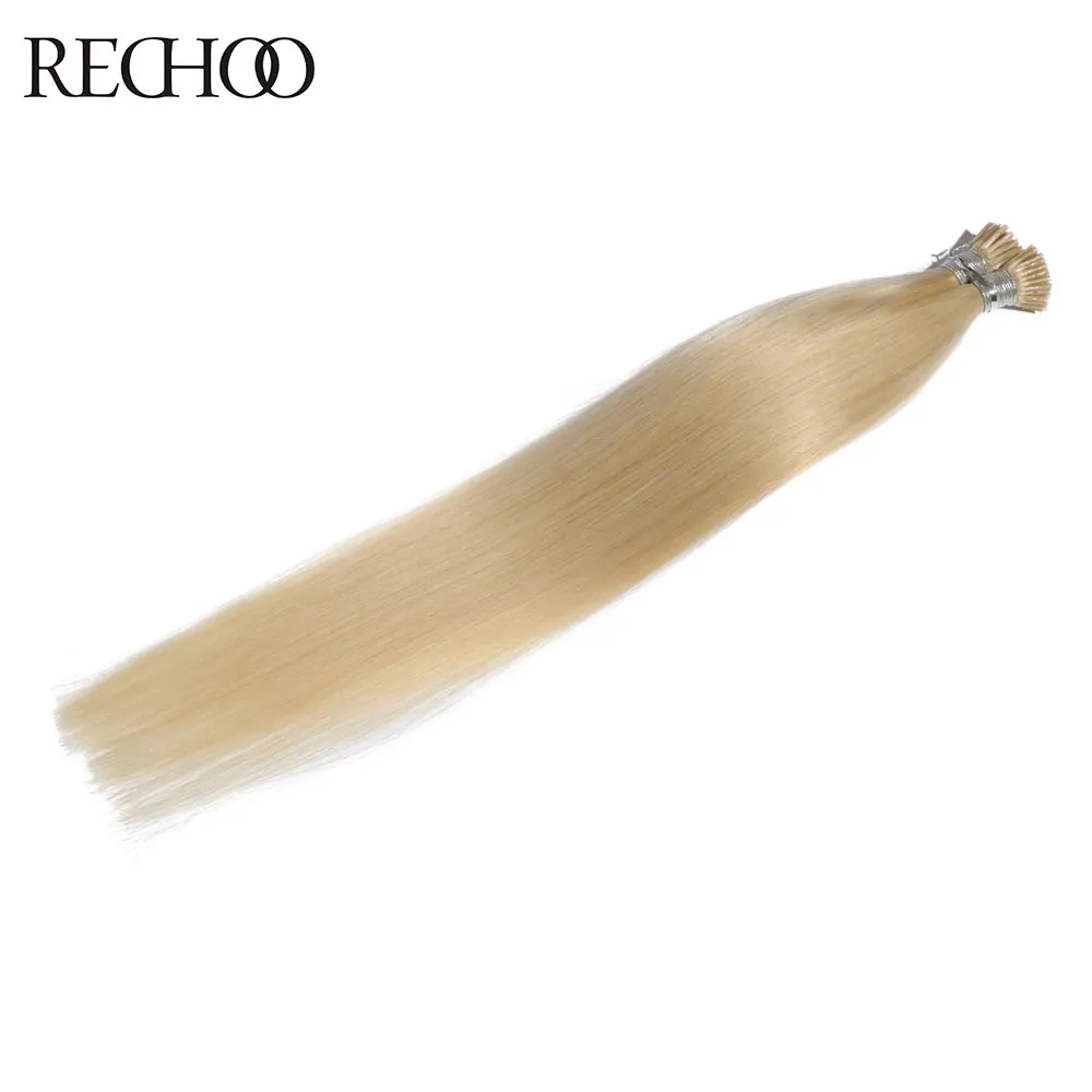 

Rechoo I-tip Pre Bonded Fusion Hair Extensions Straight Brazilian Remy Human Hair On Capsule 100g 100 Strands I-tip 18"20"22"24"