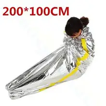 Первая помощь на открытом воздухе Спасательные сделки портативный водонепроницаемый многоразовая экстренная помощь спасательная фольга кемпинг выживания Спальный мешок 200*100 см