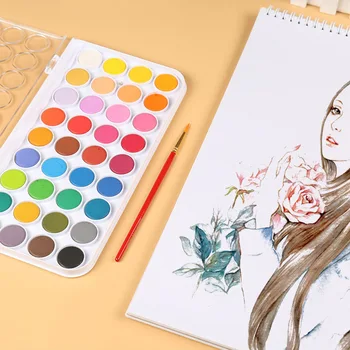 

12/16/24/28/36 Colors Solid Waterolor Paint Set Bright Color Portable Watercolor Pigment Set For Drawing Painting Art Supplies