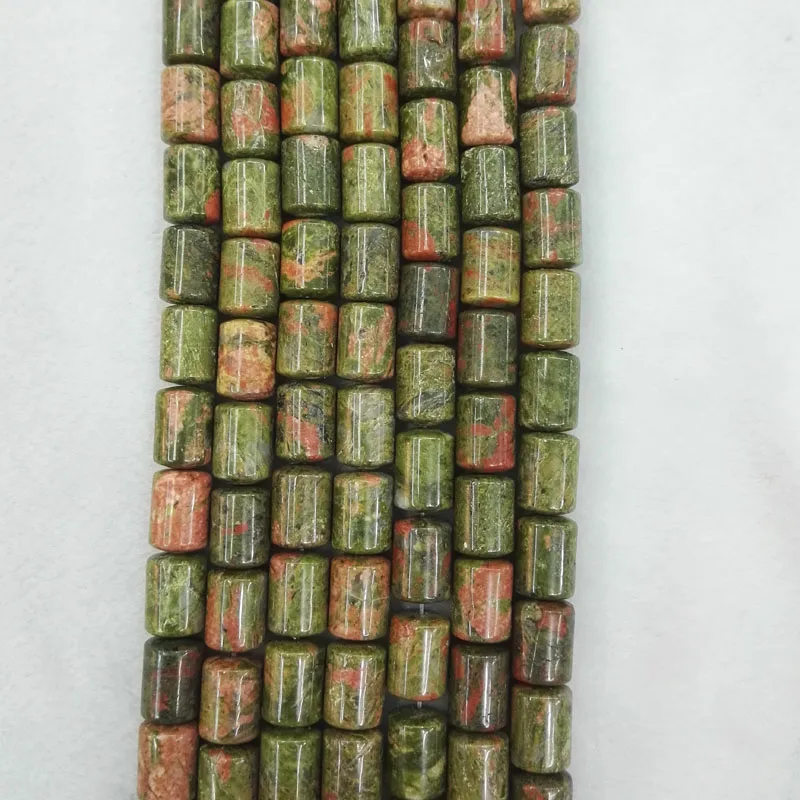 Fashion unakite Cylinder natural stone bead for jewelry making 10x14MM