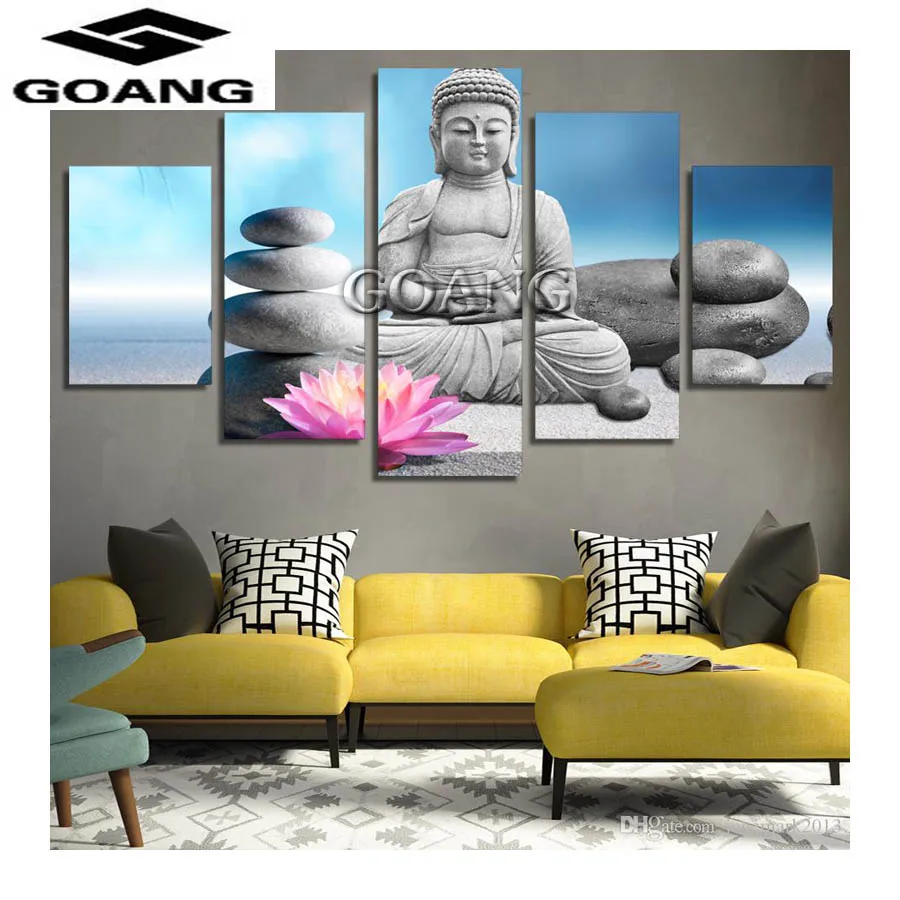 

Diamond Painting 5pcs cross Stitch kits lotus Buddha 5d DIY Diamond Embroidery Rhinestone Diamond Mosaic decoration painting