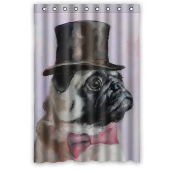 

Limited New Pug Dog Painting Shower Curtain 48" By 72"