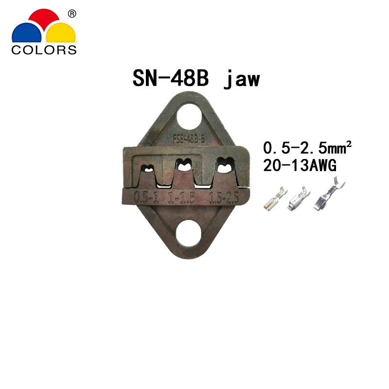 Цвета обжимные плоскогубцы челюсти(Челюсть ширина 6 мм/плоскогубцы 190 мм) для изолированных неизолированные tubular терминалы SN-02WF SN-06WF SN-16WF - Цвет: SN-48B jaw