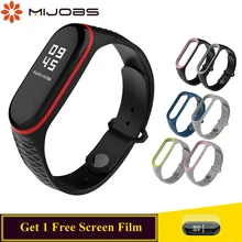 Mi jobs для mi band 4 ремешок силиконовый браслет для Xiao mi 4 3 ремешок умные аксессуары для mi band 4 3 Ремешок Браслет Aurora Sport