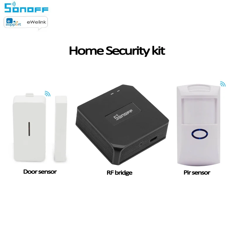 

Sonoff RF Bridge 433/PIR2 PIR Sensor+DW1 Door &Window Alarm Sensor Smart Home Automation Work With Alexa Google Home Ewelink APP