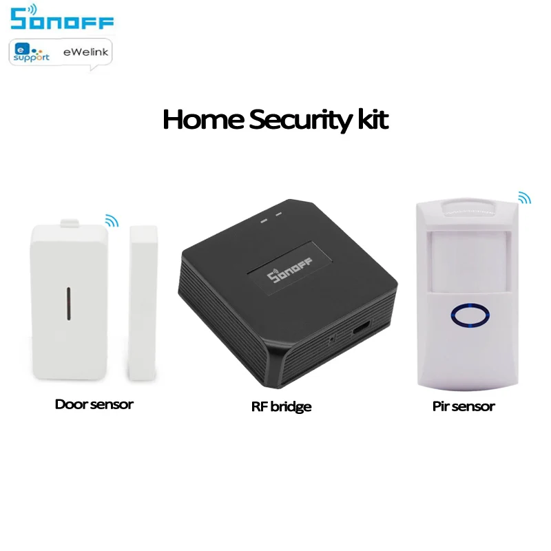 Интеллектуальный выключатель света Sonoff RF Bridge 433/PIR2 PIR Сенсор + DW1 дверная и оконная