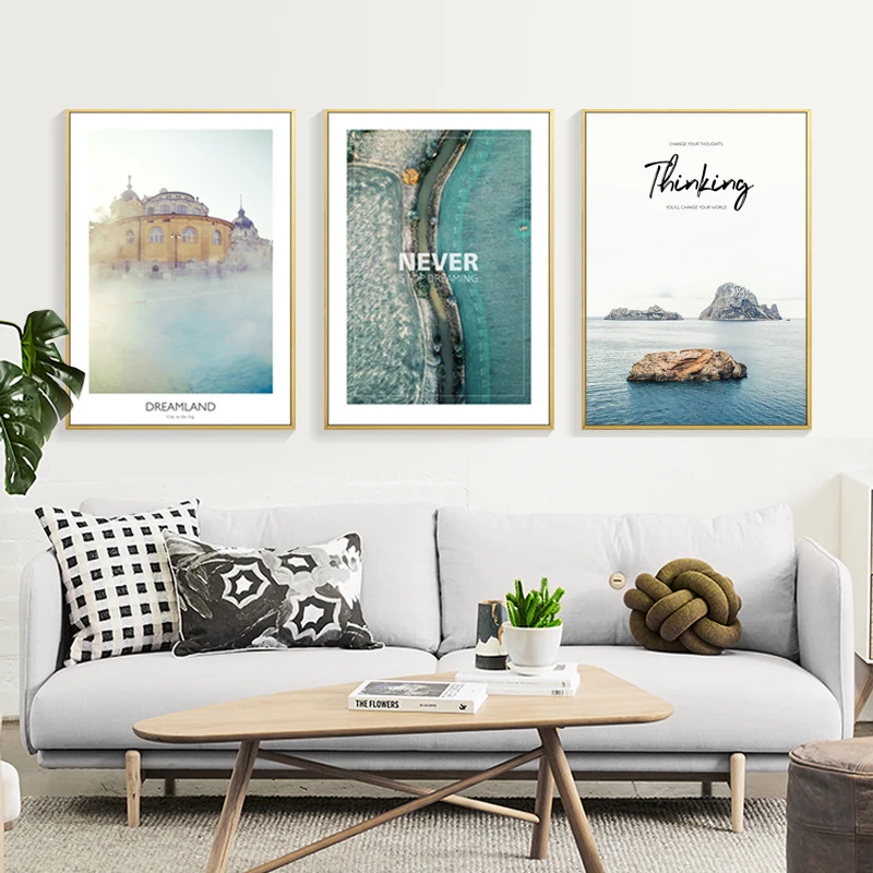 

Sea Wall Art Nordic Poster Pineapple Pictures For Living Room Scenery Dream Canvas Painting Picture Print Home Decor Unframed