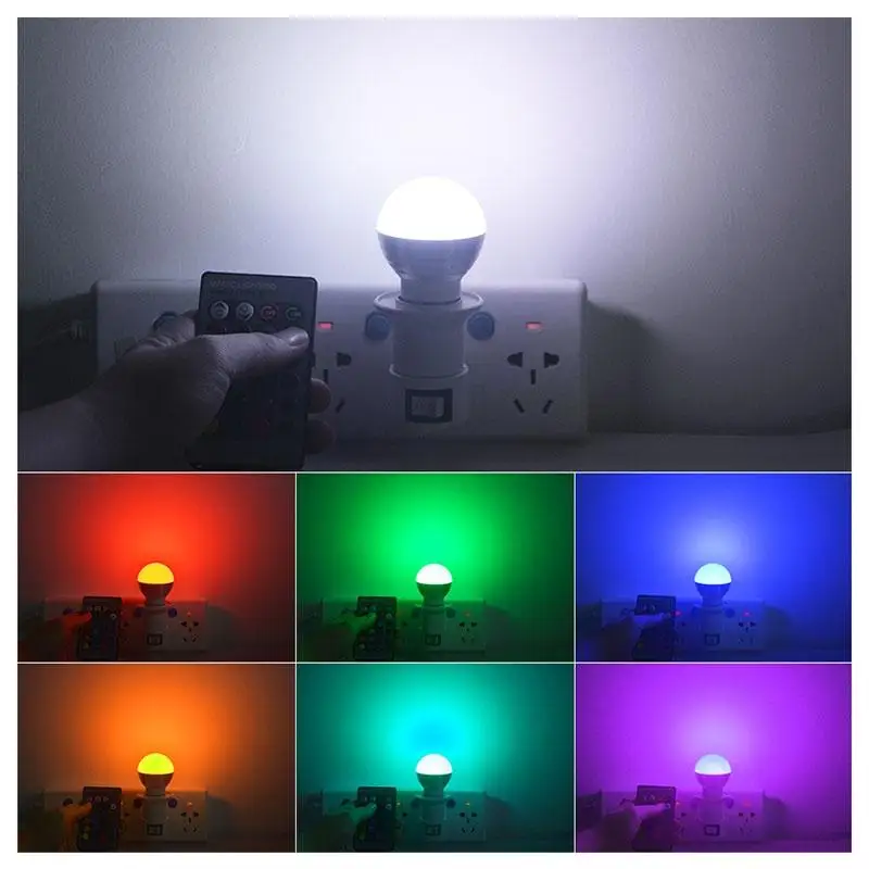 E27 16 цветов Изменение RGB Светодиодная лампа волшебный шар 85 265 в Светодиодный