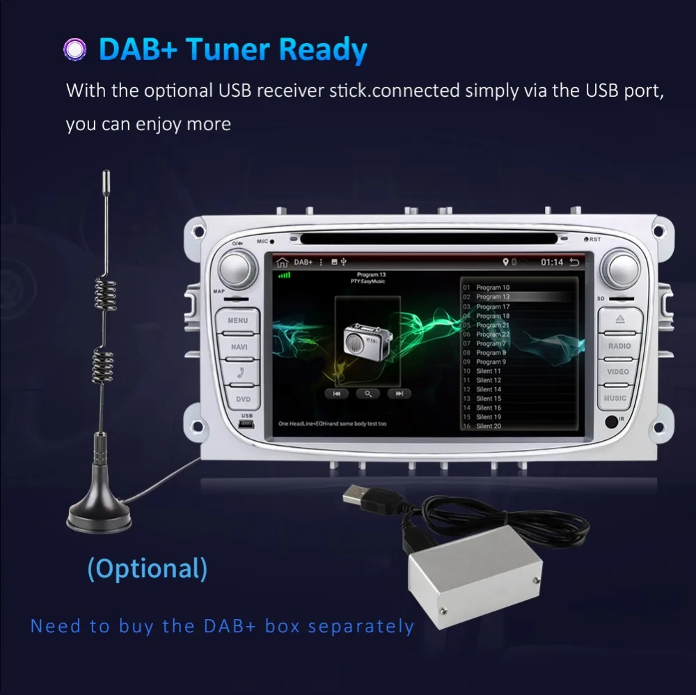 Sale 2G RAM 32G ROM Quad core android 7.1 car dvd for Ford focus Mondeo S-max smax Kuga c-max gps radio video wifi multimedia player 12