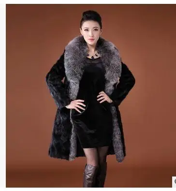 Chaud Lapin Femmes Vestes Black Femme Faux D'hiver J1401 Col Occasionnel Manteaux Section De Femelle Fourrure Grand 3xl Longue Vison S fnWqpZf