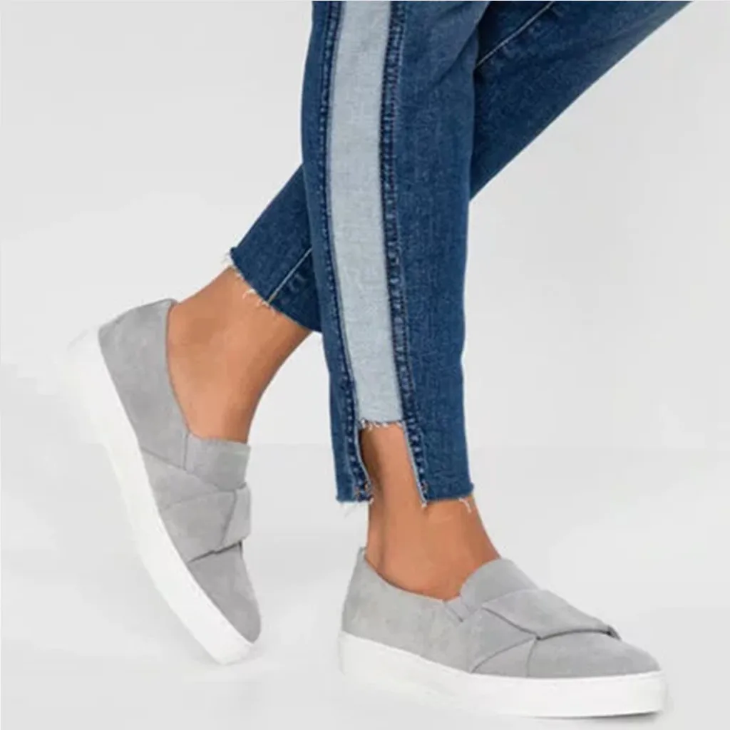 Модная женская обувь в горошек; Летние повседневные тонкие туфли на плоской подошве; обувь с эластичными лентами; Новая модная брендовая обувь высокого качества;# G4 - Цвет: Серый