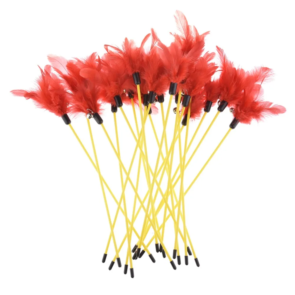Buy 20Pcs/Set Cat Teaser Cat Kitty Feather Toys Safe