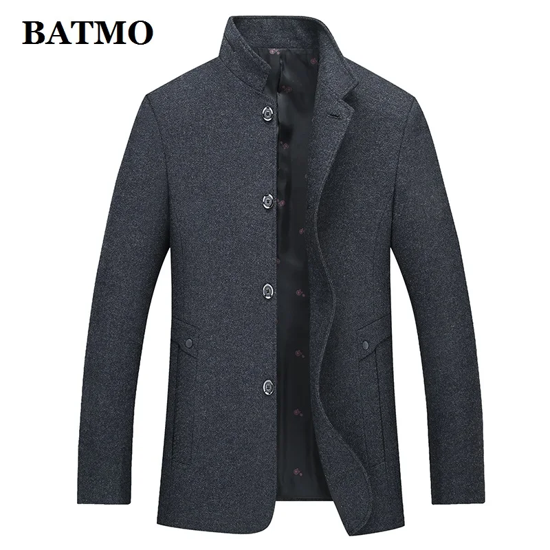 BATMO Новое поступление осенний высококачественный шерстяной Повседневный Тренч для мужчин, мужские шерстяные куртки, большие размеры M-6XL 1858