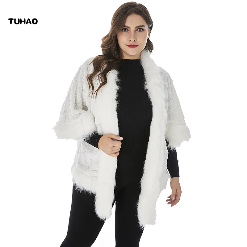 

TUHAO 2018 Plus Size 4XL 5XL 6XL Women Faux Fur Coat Fluffy Winter Casual Fur Jacket Elegant Ladies Short Outwear Coats ZPZ