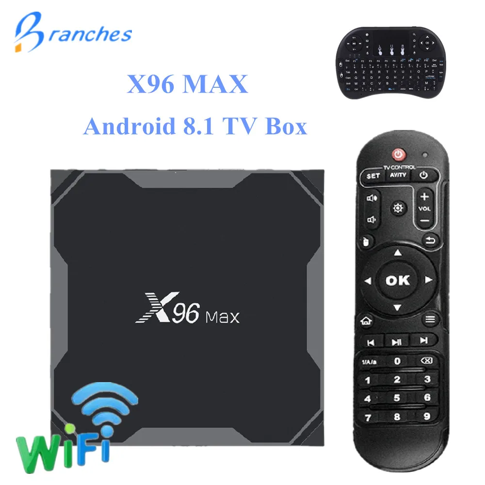 

TV BOX Android 8.1 X96Max Amlogic S905X2 LPDDR4 4GB 64GB Quad Core 2.4G&5GHz Dual Wifi BT 1000M H.265 4K 60fps Smart TV X96 Max