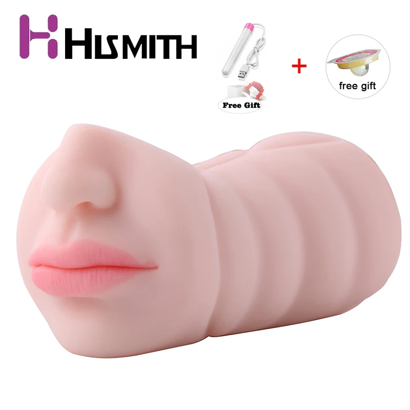 HISMITH 3D Реалистичная искусственная вагина с двойной головкой оральная секс