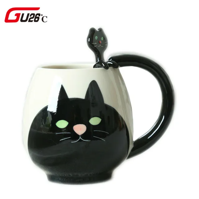 $US $9.85 Cute Animal Tea Cups Ceramic Cups And Mugs Coffee Kitchen Mug Cartoon Cat Pig Bear Frog Panda Drink