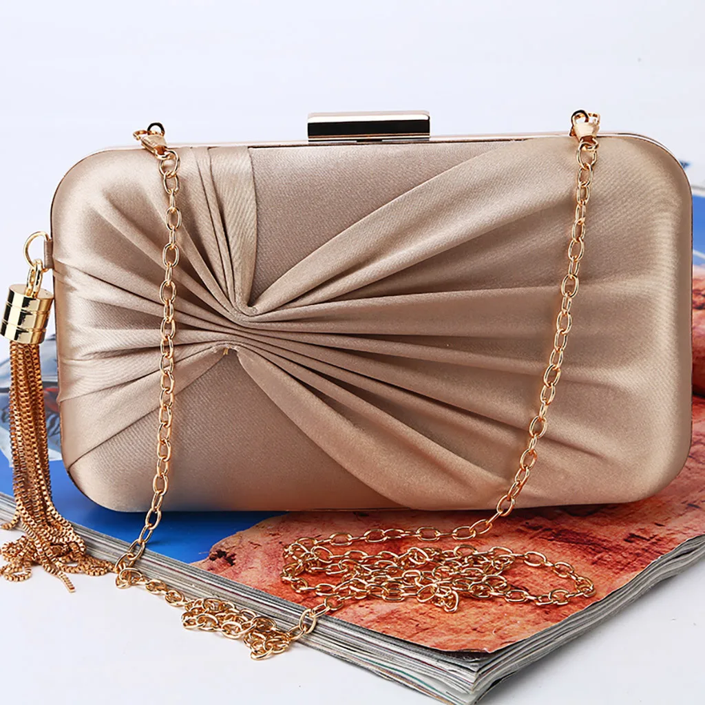 

2019 KKMHan New Women New Tassel Pleated Evening Handbag Clutch Shoulder Cross Bags Dropshipping bolso mujer bandolera