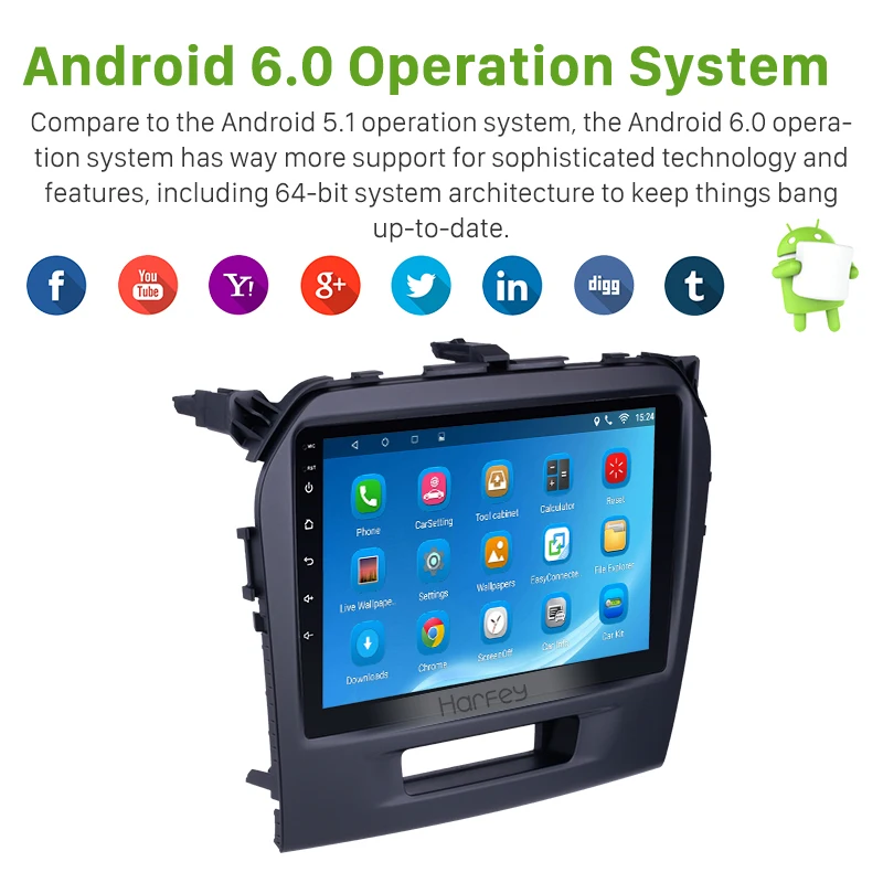 Best Harfey Car Multimedia player GPS Navigation Android 8.1 9" 2 Din Autoradio For 2015 2016 SUZUKI VITARA Wifi Bluetooth FM Radio 1 Best Harfey Car Multimedia player GPS Navigation Android 8.1 9" 2 Din Autoradio For 2015 2016 SUZUKI VITARA Wifi Bluetooth FM Radio 1