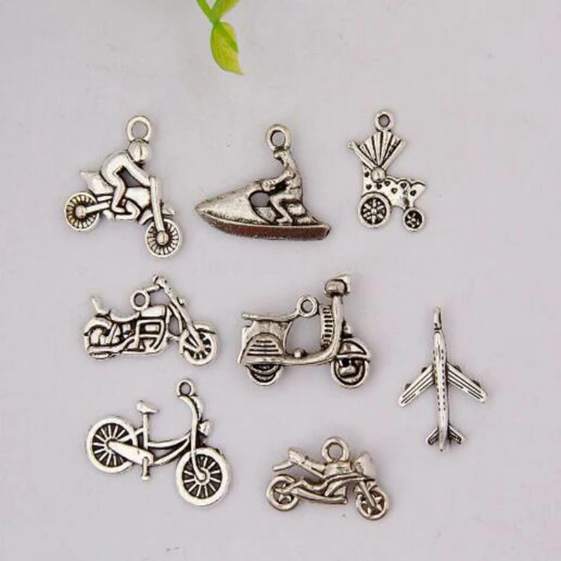 

Hot 20pcs/lot Antique Silver Various Motorcycles Charm Pendant Fit Bracelet&Necklace&Earring&Keychain Jewelry Accessories Gift