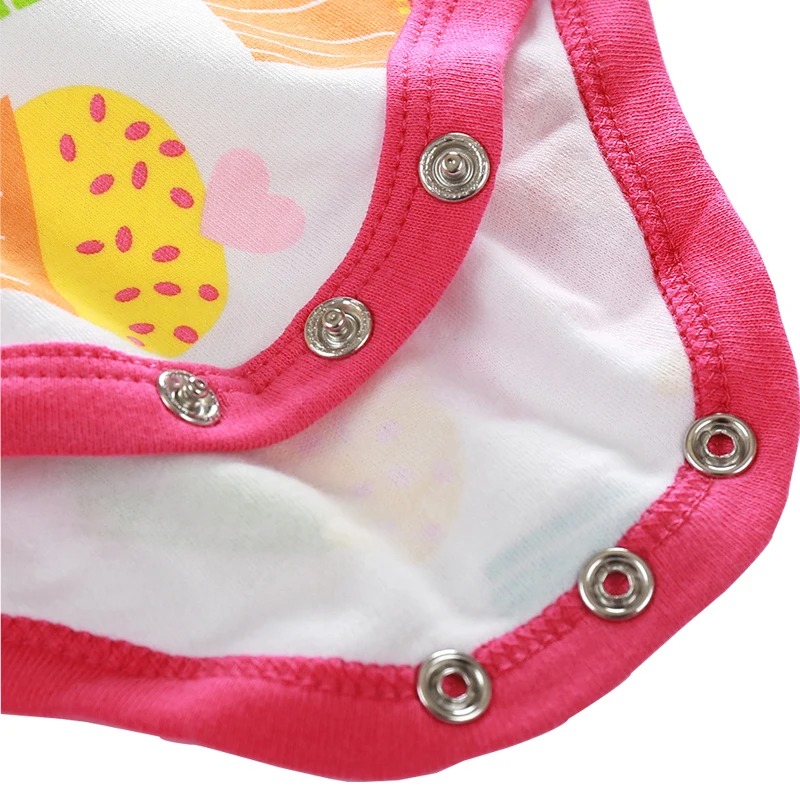  3 Pcs Baby Girl Clothes Set Summer Roupa Infantil Cotton Ice-cream Printed Baby Clothing Set Baby Romper+Baby Pants+Baby bibs (1)