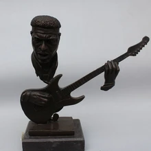 Xd 002400 1" Western Art Decor Бронза Медь Мрамора Гитарист Гитара Статуя Скульптура Figu