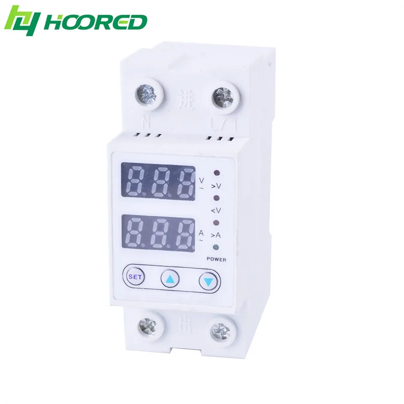 

63A 230V Din rail adjustable over voltage and under voltage protective device protector relay