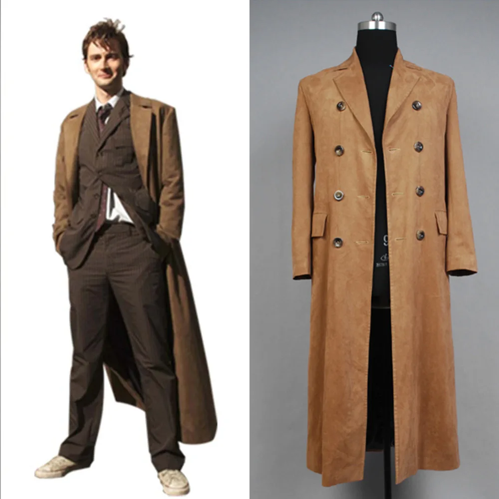 Длинные замшевые куртки Dr. Who для косплея вечерние костюмы на Хэллоуин и