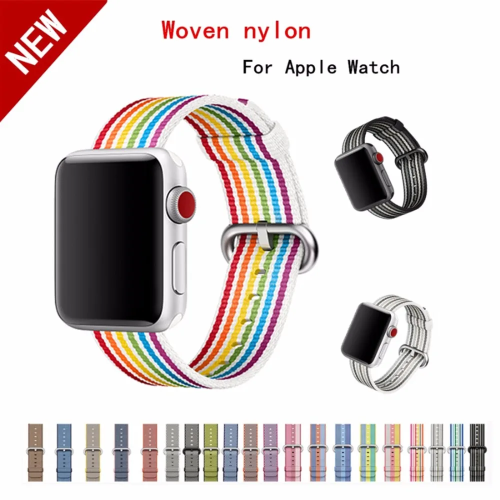 

Sport woven Nylon For 38mm 42mm Apple Watch band Iwatch strap bracelet wrist belt nylon watchband men smartwatch Accessories