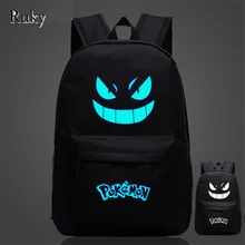 Pokemon Gengar nightlight fashion casual Men’s Backpack backpack Anime Luminous teenagers Men women Student Cartoon School Bags