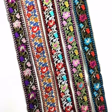 Ancho 5cm bordado étnico Jacquard tejido de cincha cinta Encaje Vintage cinta Trim Collar Tribal Boho DIY accesorios de regalo