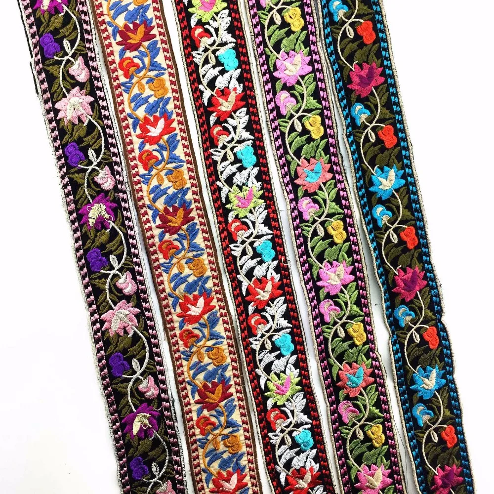 Width 5cm Embroidery Ethnic Jacquard bing Woven Tape Vintage Lace