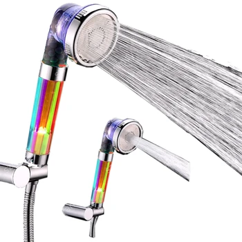 

Multicolor jump change Boost Adjustable 3 water jets multifunctional light changing shower head