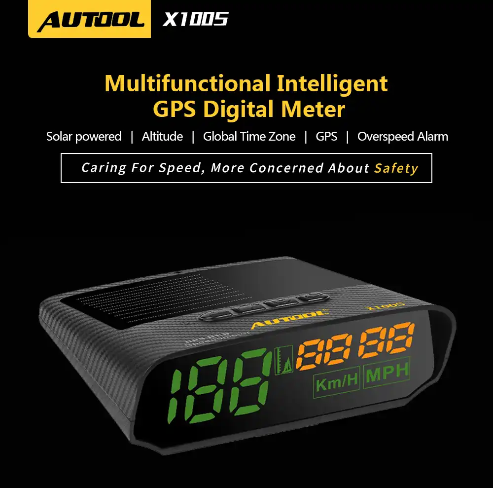 AUTOOL X100 Car HUD GPS Speedometer Head Up Display Digital Meter Car Speedometer Overspeed MPH//KM//h Alarm Speedometer OverSpeed Fatigue Driving Alarm Multi-Function Auxiliary Instrument for All Cars