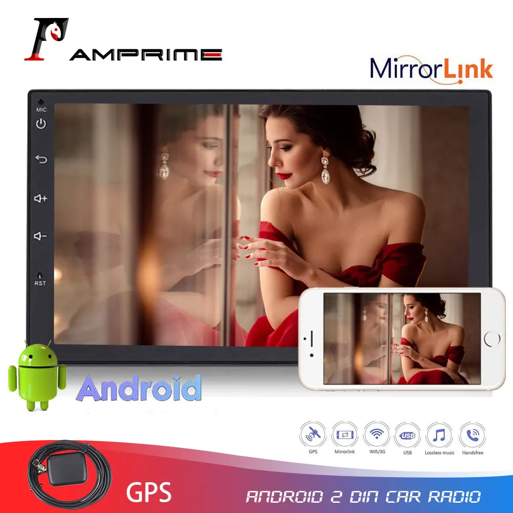 

AMprime Android 2 din Car Radio 7" autoradio Multimedia player GPS Navigation Bluetooth Mirror Link 2din Autoradio MP5 Player
