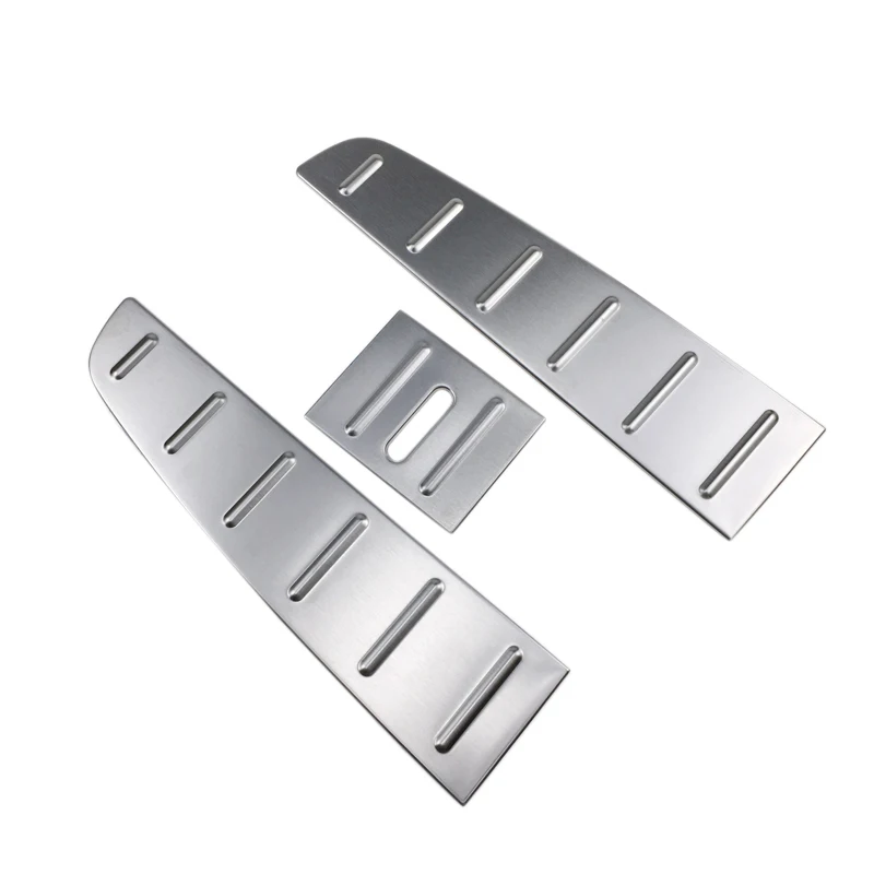 

Fit for Tesla Model X 2016 2017 2018 Stainless Steel Accessories Exterior Inner Rear Bumper Plate Cover Trim 3pcs