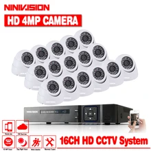 Камера безопасности Система 16ch CCTV система 4.0MP CCTV камера купольная камера для помещений комплект видеонаблюдения 16ch DVR 1080 P HDMI видеовыход