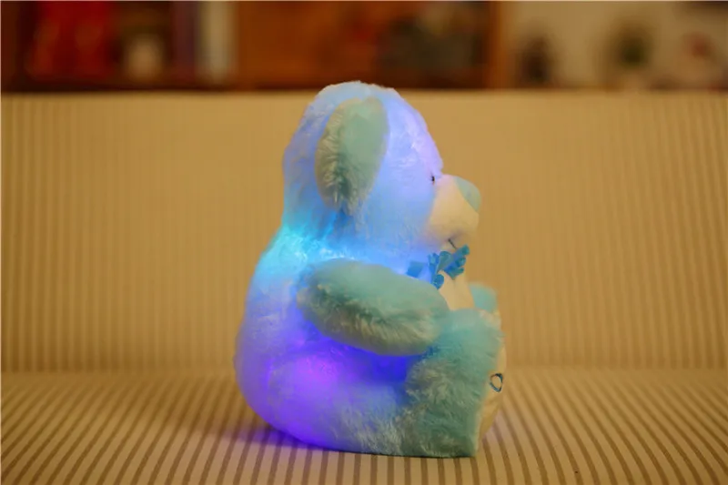 Emissor de Luz Urso de Peluche Abraço de Urso Luminosa de Incandescência Animal de Pelúcia Boneca de Pelúcia Presente para Crianças Diodo Bonito Ouvir Brinquedos Colorido Crianças 23 High Quality Brinquedos e hobbies