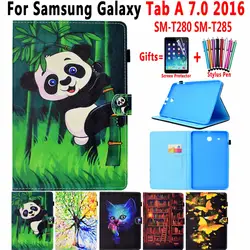 Чехол для Samsung Galaxy Tab A6 7,0 2016 T280 T285 SM-T280 SM-T285 моды окрашенные кожаные флип Мягкий силиконовый чехол принципиально