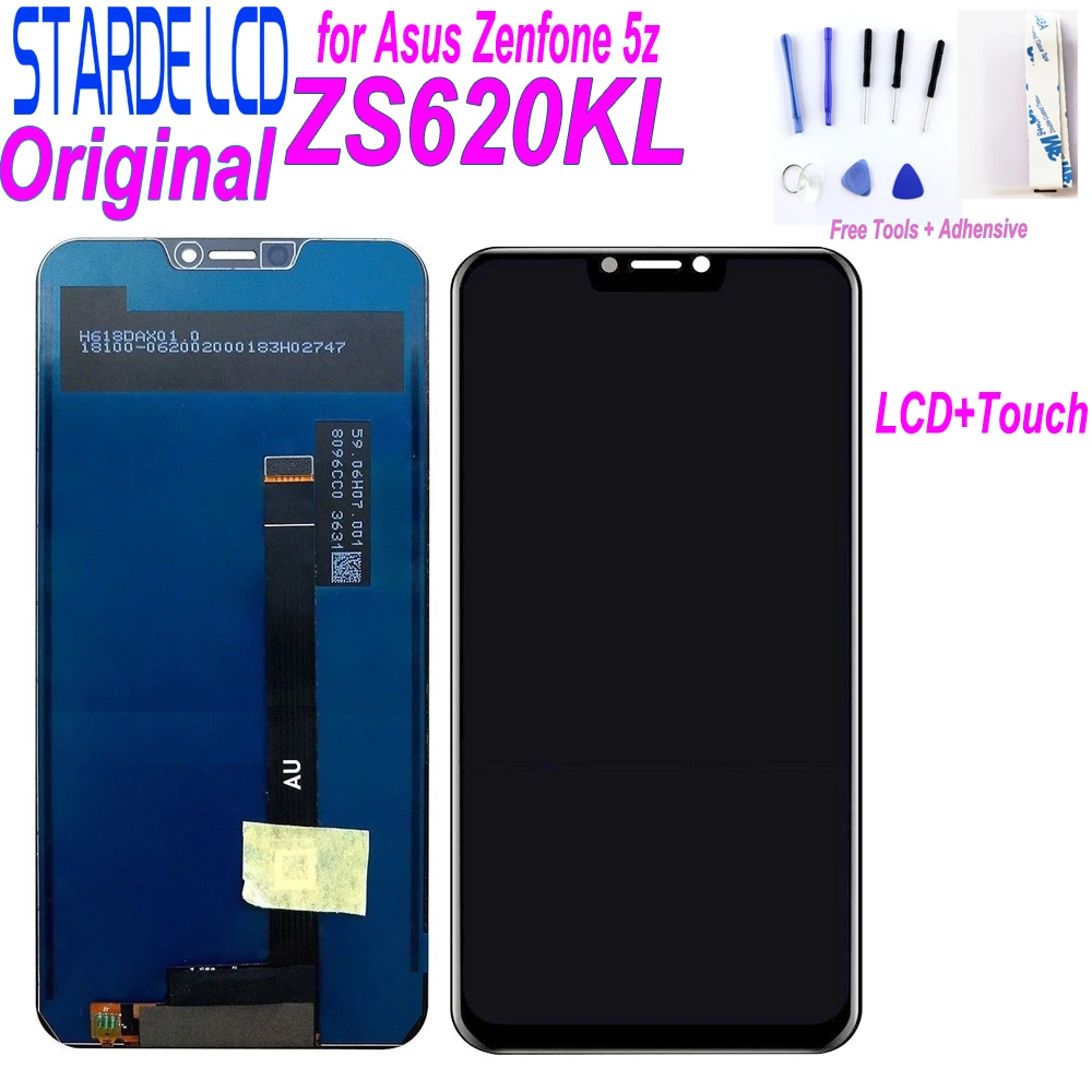 

Original 6.2'' LCD for ASUS ZenFone 5 ZS620KL LCD Display Touch Screen Digitizer Assembly with Free Tool