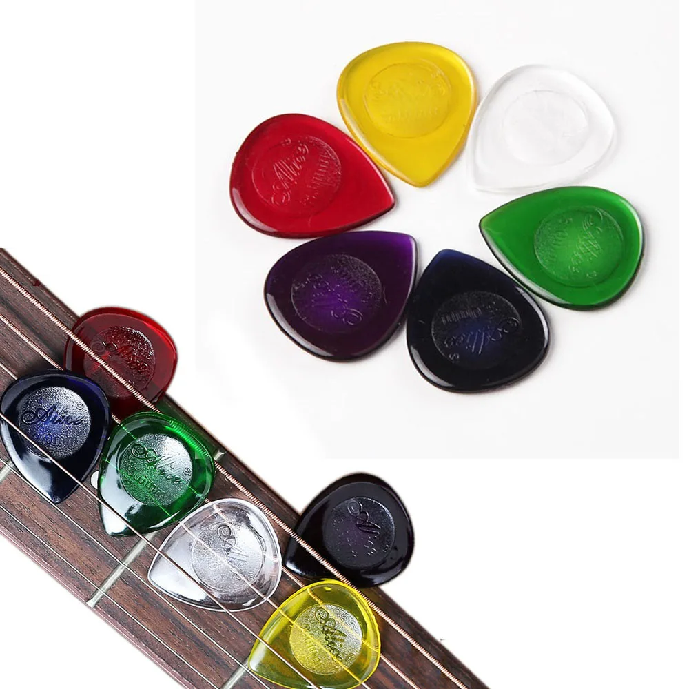 10 шт. Алиса электрические медиаторы для бас-гитары прочный прозрачный чистый цвет капли воды медиатор 1,0 мм 2,0 мм 3,0 мм толщина на выбор
