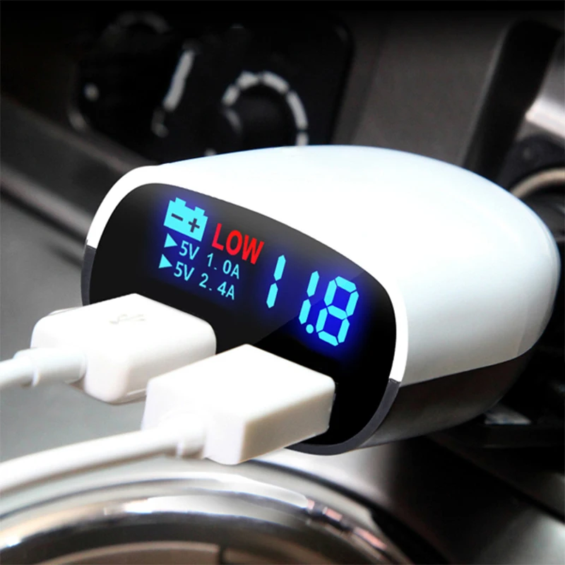 

LED Screen Intelligent Car Charger Dual USB 3.4A Cars Volt Car Phone Charger for Honor 7 16 GB