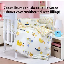 Промо-акция! 6/7 шт мультфильм ребенка постельных принадлежностей хлопок, мультфильм шаблон очень милый, 120*60/120*70 см