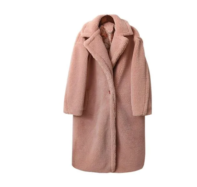 Lisa Colly Women Fake Fox Fur Jacket Winter Faux Fur Jackets Coats Woman Warm Artifical Fox Fur Coats Thick Furs Coat Overcoat
