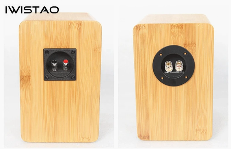 IWISTAO HIFI 4 Inches Full Range Speaker Empty Cabinet Inverted 1 Pair Finished Bamboo Wood for Tube Amplifier
