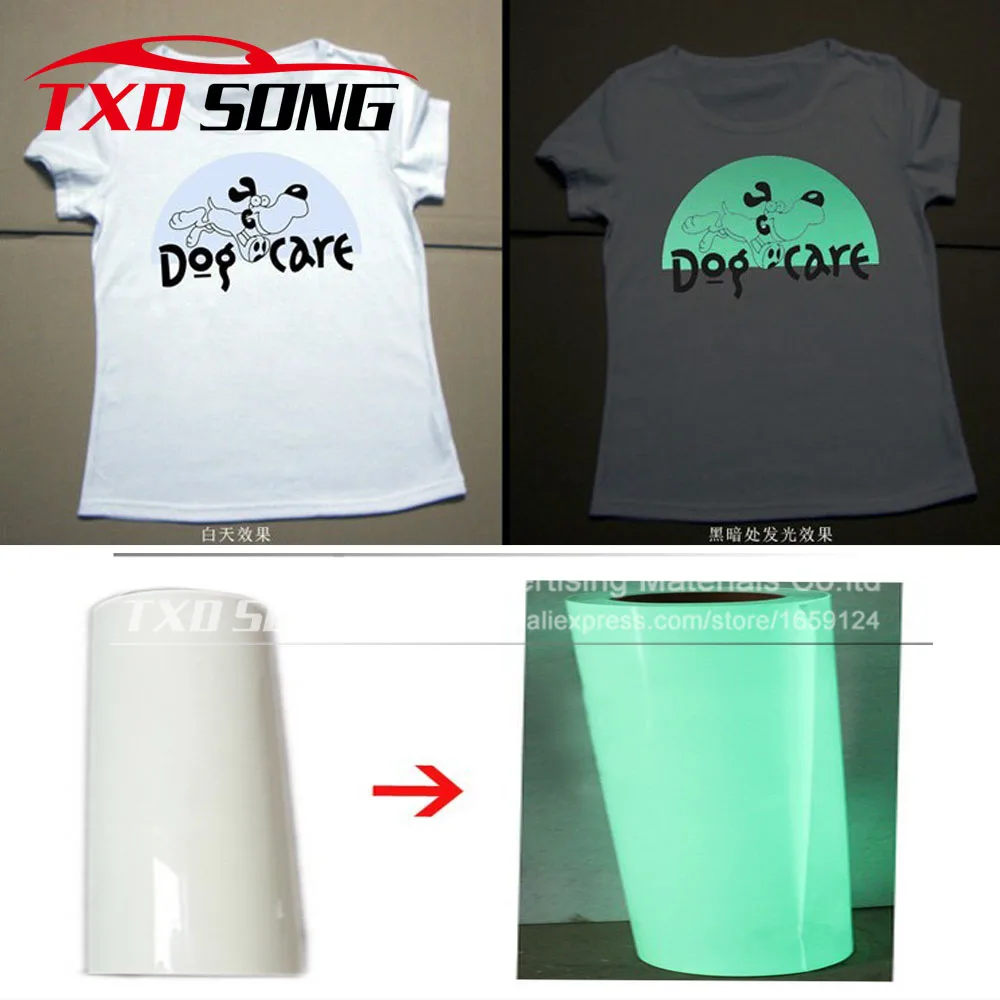 

High-Quality PU Luminescent Vinyl,vinyl for t shirts, glow in the dark pu vinyl film 0.5*1m per lot