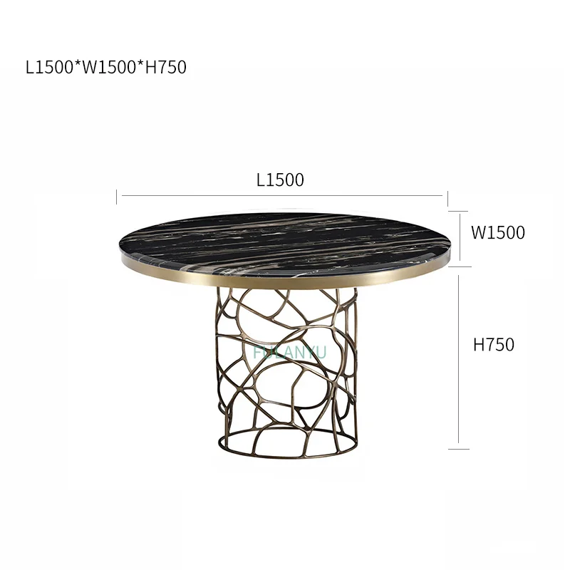 Vintage painted marble dining table