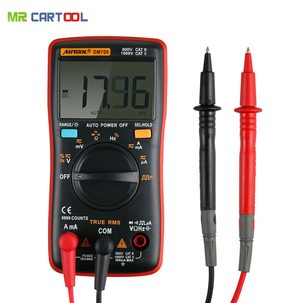 AUTOOL DM700 Portable Autoranging Digital Multimeter 9999 Counts