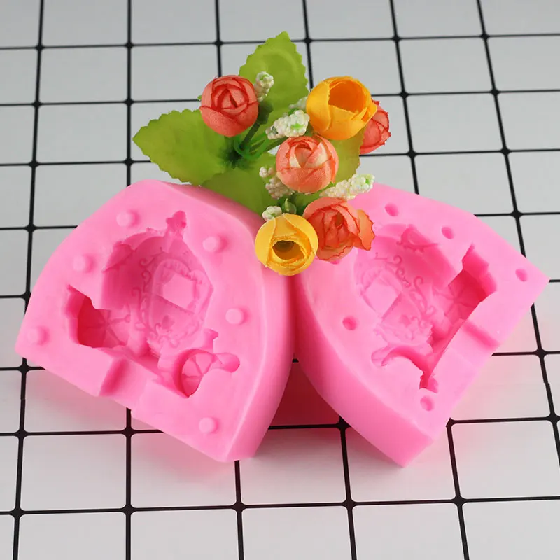 Mujiang 3D карета из тыквы свечи силиконовые формы свадебные инструменты для украшения тортов из мастики шоколадные конфеты смолы глины мыло формы